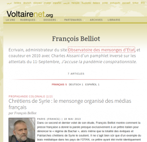 Belliot sur le Réseau Voltaire